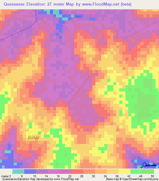 Quessasse,Guinea-Bissau Elevation Map