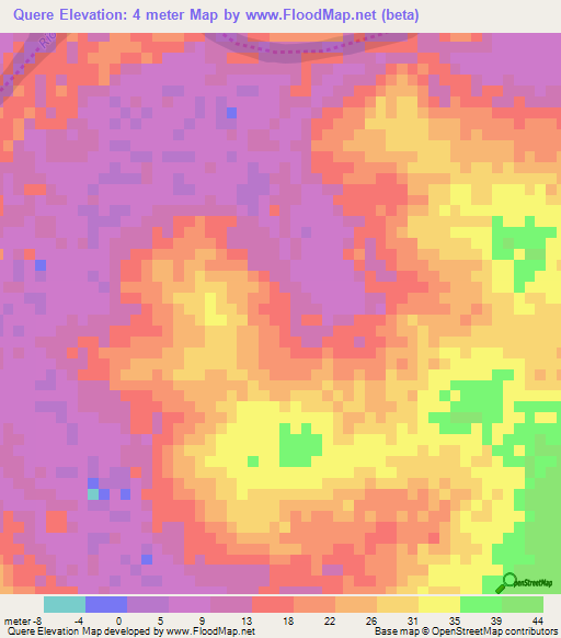 Quere,Guinea-Bissau Elevation Map