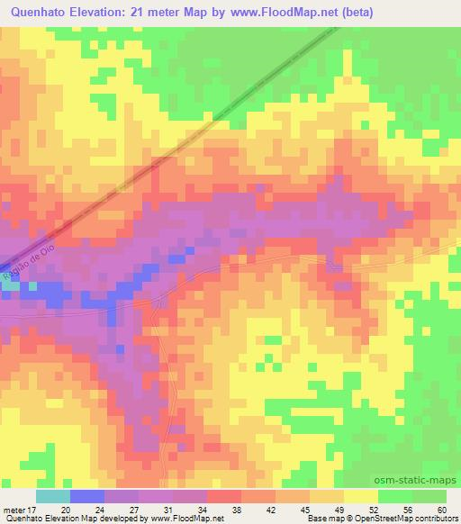 Quenhato,Guinea-Bissau Elevation Map