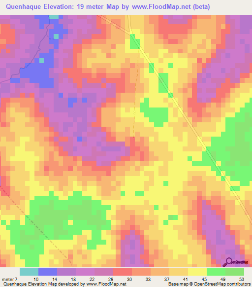 Quenhaque,Guinea-Bissau Elevation Map