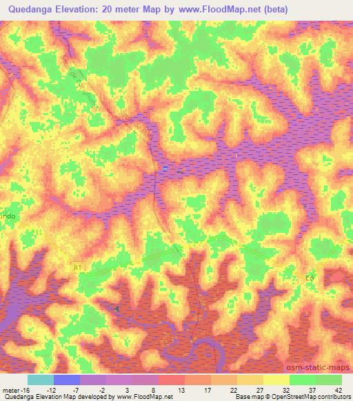 Quedanga,Guinea-Bissau Elevation Map