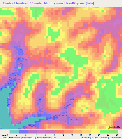 Quebo,Guinea-Bissau Elevation Map