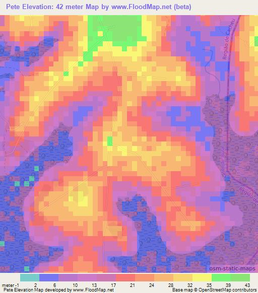 Pete,Guinea-Bissau Elevation Map