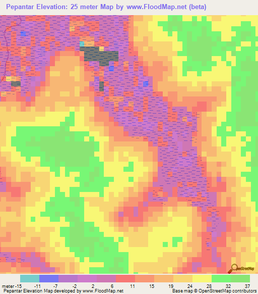 Pepantar,Guinea-Bissau Elevation Map