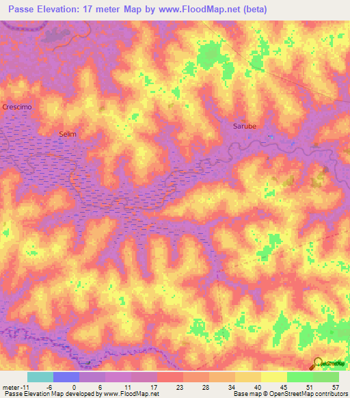 Passe,Guinea-Bissau Elevation Map