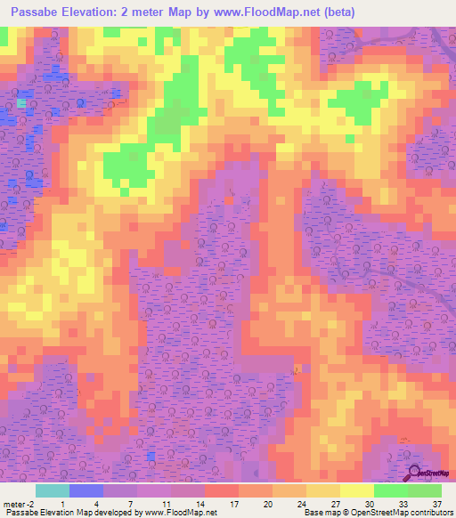 Passabe,Guinea-Bissau Elevation Map