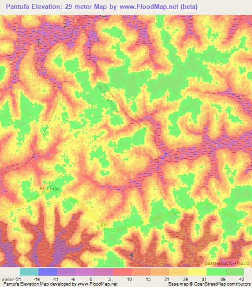 Pantufa,Guinea-Bissau Elevation Map