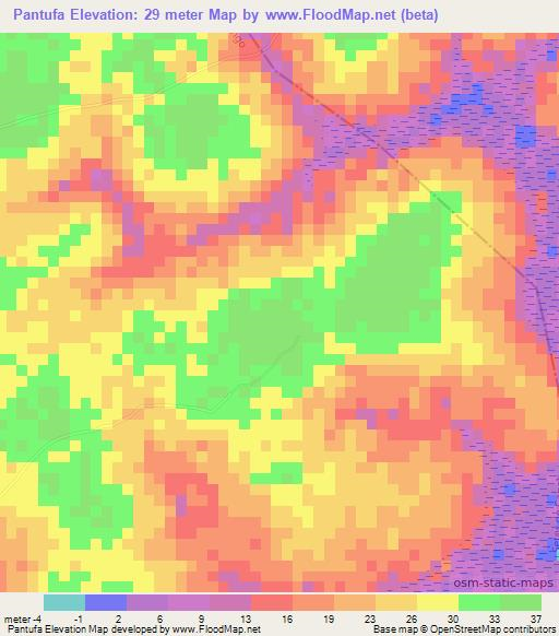 Pantufa,Guinea-Bissau Elevation Map