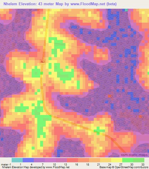 Nhelem,Guinea-Bissau Elevation Map