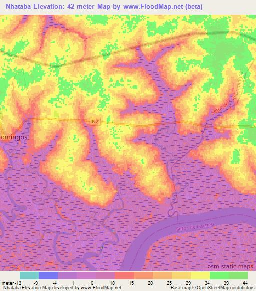 Nhataba,Guinea-Bissau Elevation Map