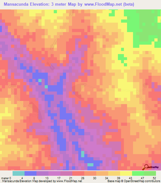 Mansacunda,Guinea-Bissau Elevation Map