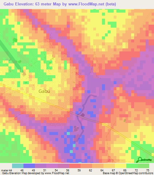 Gabu,Guinea-Bissau Elevation Map