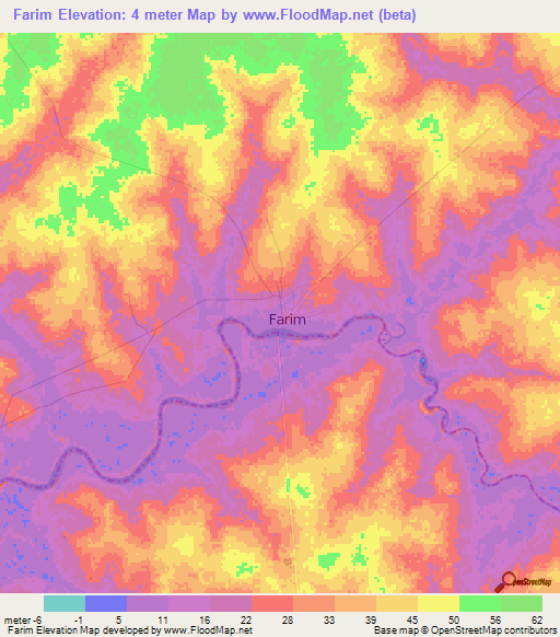 Farim,Guinea-Bissau Elevation Map