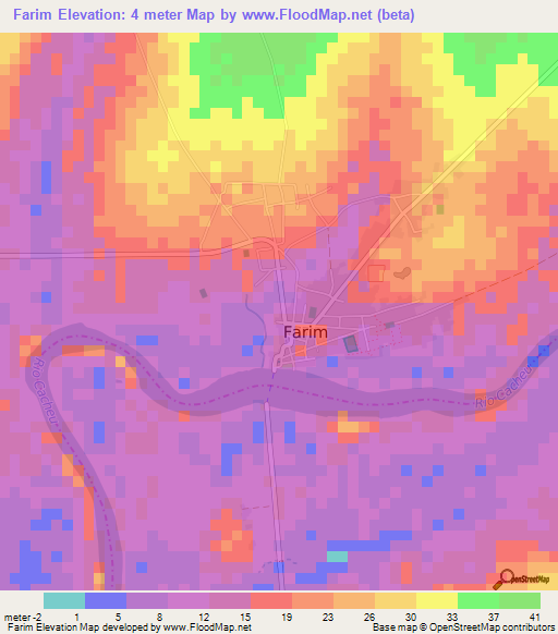 Farim,Guinea-Bissau Elevation Map