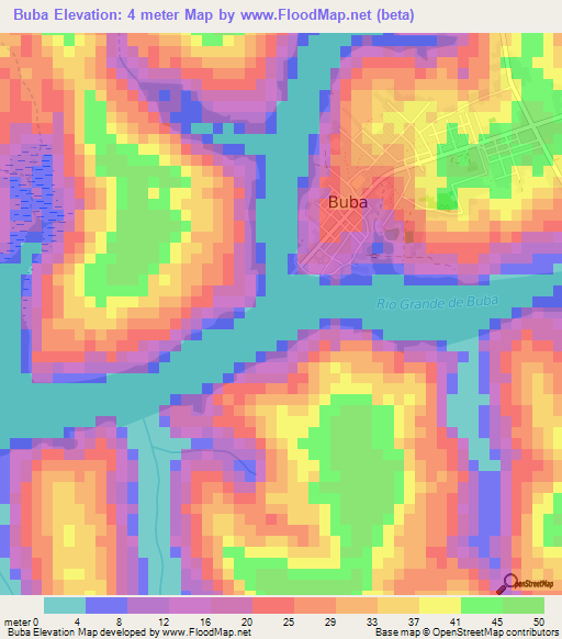 Buba,Guinea-Bissau Elevation Map