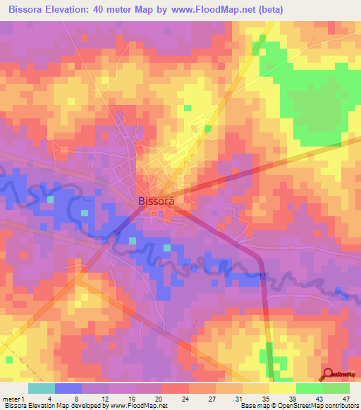 Bissora,Guinea-Bissau Elevation Map