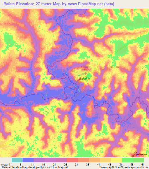 Bafata,Guinea-Bissau Elevation Map