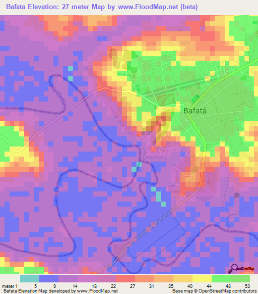 Bafata,Guinea-Bissau Elevation Map