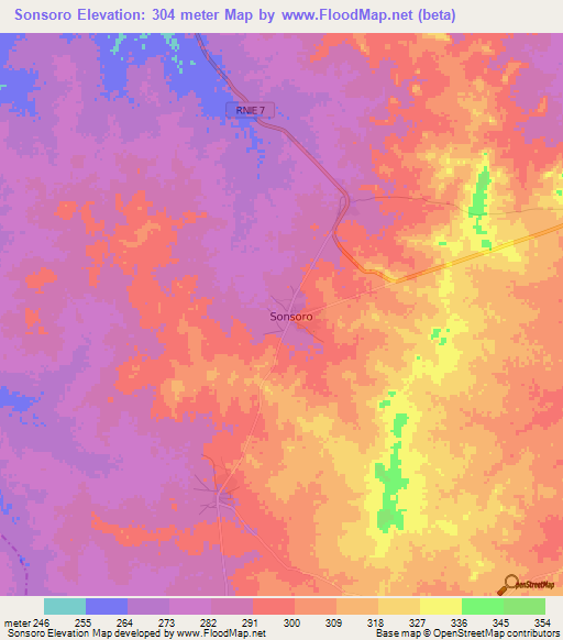 Sonsoro,Benin Elevation Map