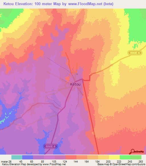 Ketou,Benin Elevation Map