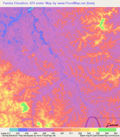 Elevation Of Yamba,gabon Elevation Map, Topography, Contour