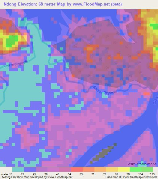 Ndong,Gabon Elevation Map