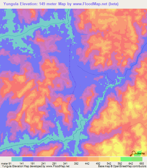 Yungula,Sierra Leone Elevation Map