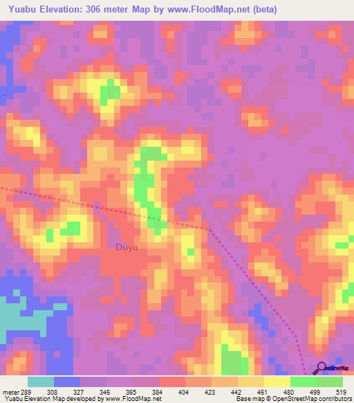 Yuabu,Sierra Leone Elevation Map