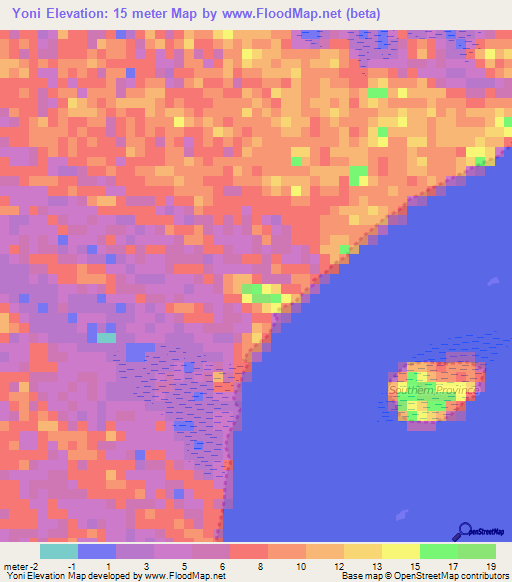 Yoni,Sierra Leone Elevation Map