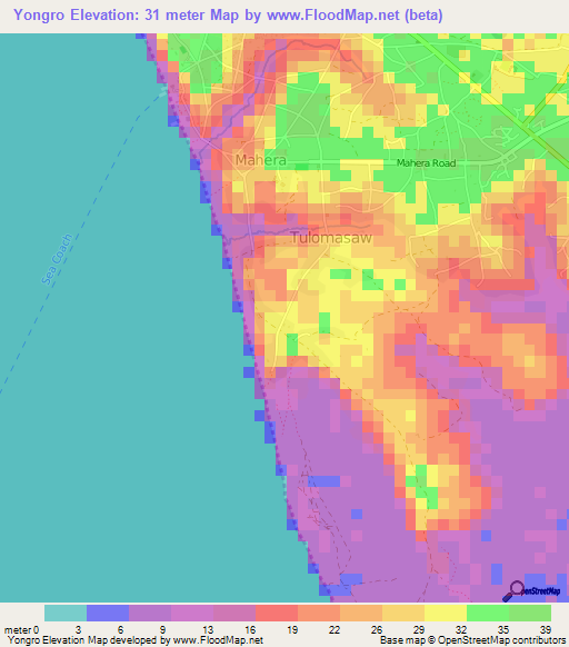 Yongro,Sierra Leone Elevation Map