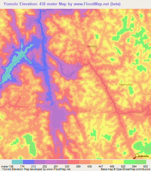 Yomolo,Sierra Leone Elevation Map