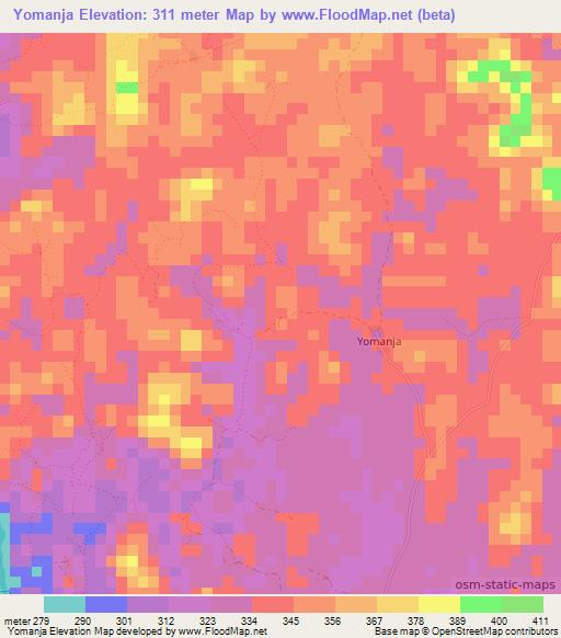 Yomanja,Sierra Leone Elevation Map