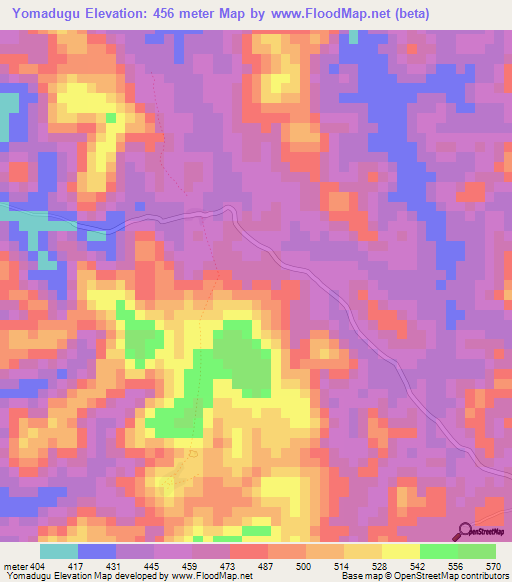 Yomadugu,Sierra Leone Elevation Map