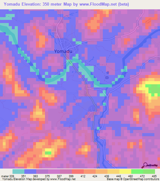 Yomadu,Sierra Leone Elevation Map