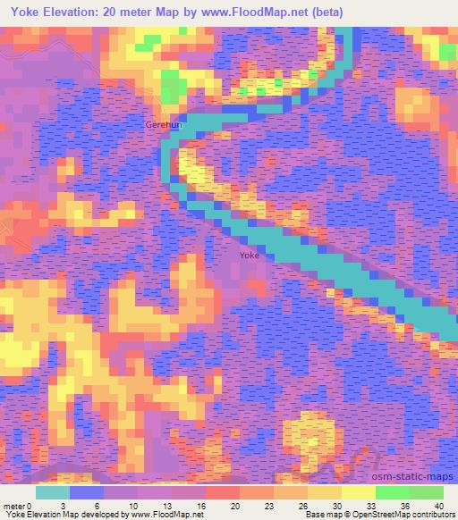 Yoke,Sierra Leone Elevation Map