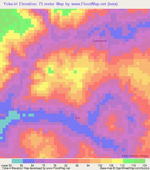 Yoka-iri,Sierra Leone Elevation Map