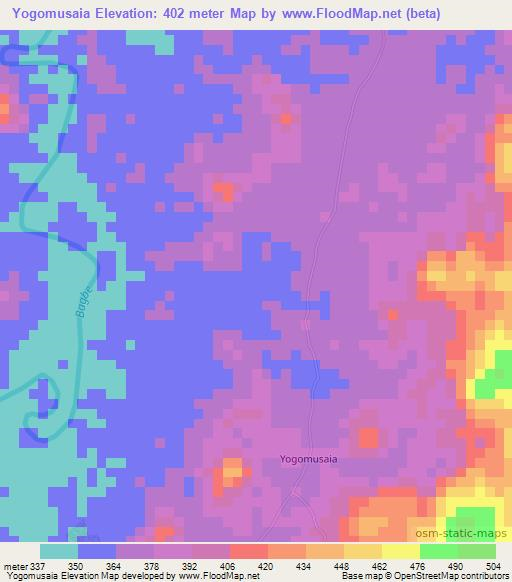 Yogomusaia,Sierra Leone Elevation Map