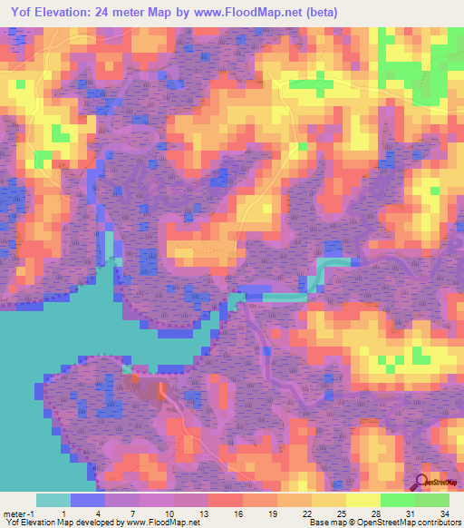 Yof,Sierra Leone Elevation Map