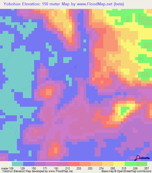 Yobohun,Sierra Leone Elevation Map