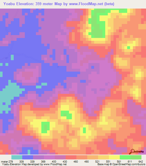 Yoabu,Sierra Leone Elevation Map