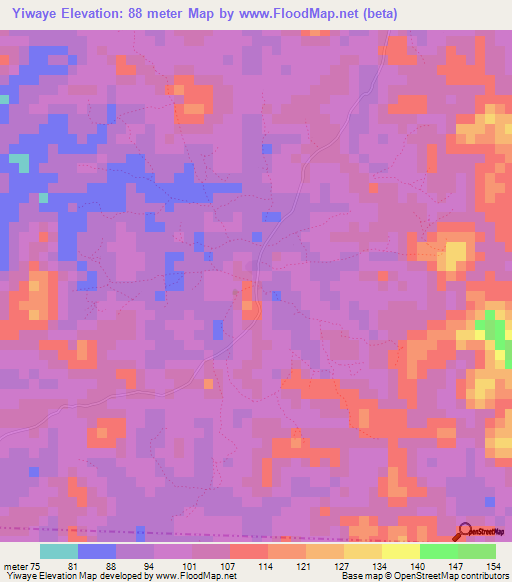 Yiwaye,Sierra Leone Elevation Map