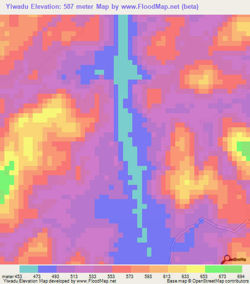 Yiwadu,Sierra Leone Elevation Map