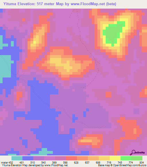 Yituma,Sierra Leone Elevation Map