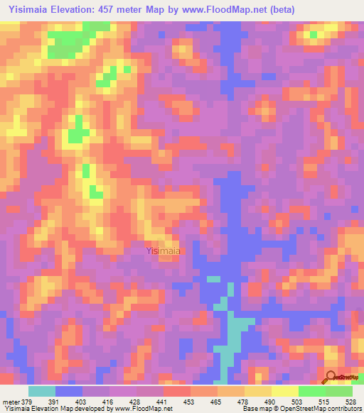 Yisimaia,Sierra Leone Elevation Map