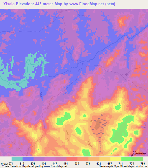 Yisaia,Sierra Leone Elevation Map