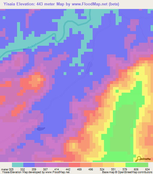 Yisaia,Sierra Leone Elevation Map