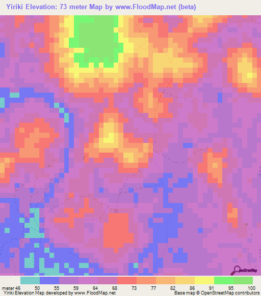 Yiriki,Sierra Leone Elevation Map