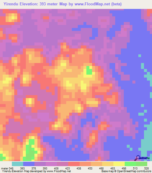 Yirendu,Sierra Leone Elevation Map