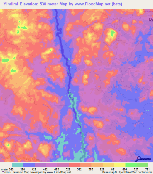 Yindimi,Sierra Leone Elevation Map