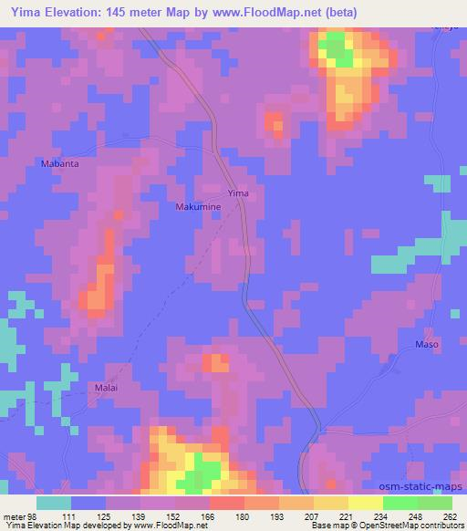 Yima,Sierra Leone Elevation Map